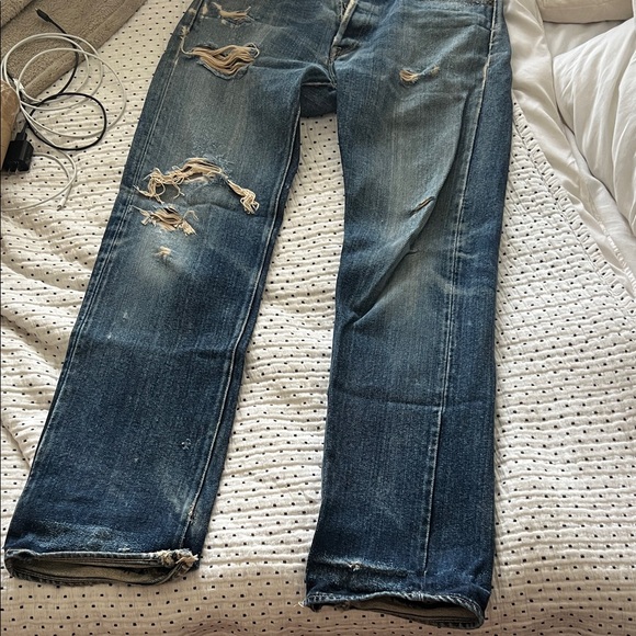 Iron Heart Other - Men's Distressed Blue Jeans